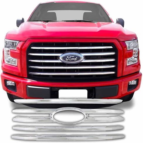 Fits 2015 Ford F150 XLT-Chrome Grille Overlay in Saudi Arabia