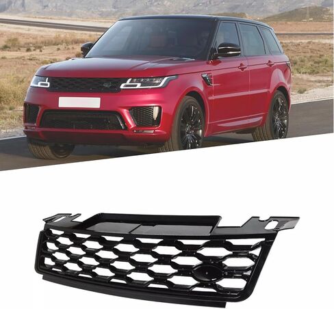 Gloss Black Mesh Front Grill Compatible with Land Rover Range Rover Sport L494 2018 2019 Models in Saudi Arabia