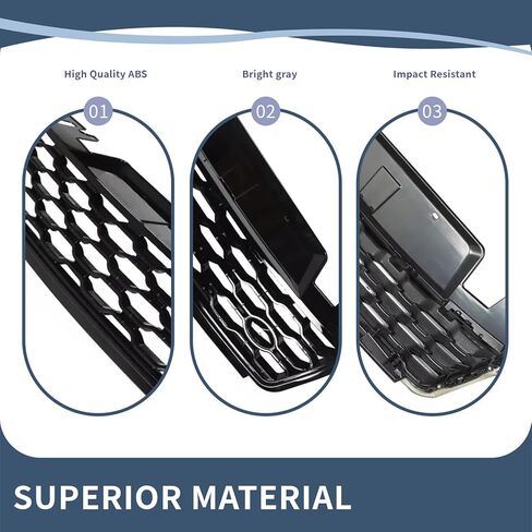 Gloss Black Mesh Front Grill Compatible with Land Rover Range Rover Sport L494 2018 2019 Models in Saudi Arabia