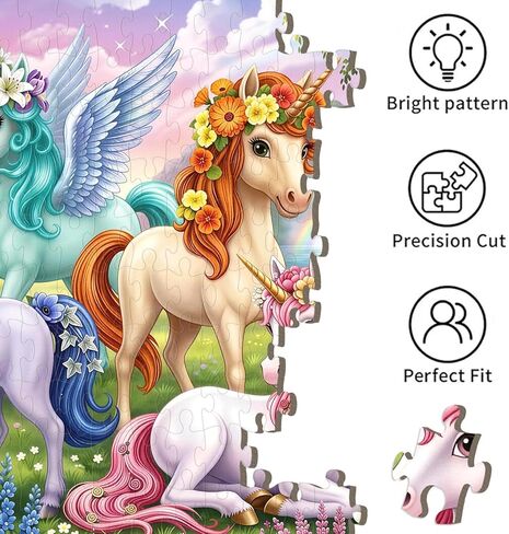Puzzles for Kids Ages 6-8 8-10 Year Old - Castle & Unicorns Puzzle,200 Pieces Jigsaw Puzzles for Kids, Learning Educational Toys for Boys and Girls in Saudi Arabia
