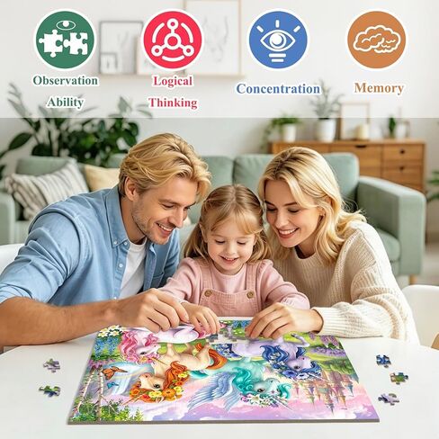 Puzzles for Kids Ages 6-8 8-10 Year Old - Castle & Unicorns Puzzle,200 Pieces Jigsaw Puzzles for Kids, Learning Educational Toys for Boys and Girls in Saudi Arabia