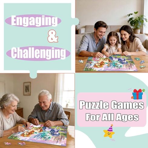 Puzzles for Kids Ages 6-8 8-10 Year Old - Castle & Unicorns Puzzle,200 Pieces Jigsaw Puzzles for Kids, Learning Educational Toys for Boys and Girls in Saudi Arabia