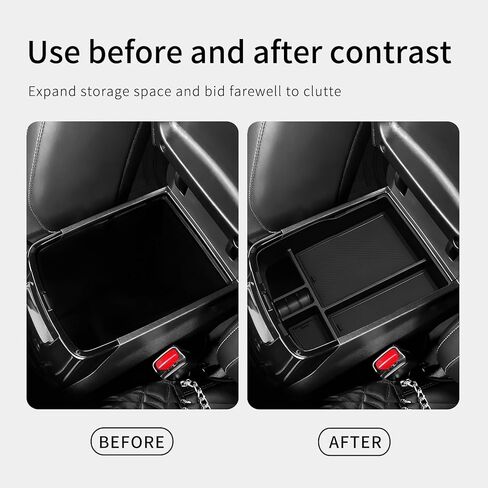 Center Console Armrest Storage Box Compatible with Kia Telluride 2020 2021 2022 2023 2024 2025 Center Console Organizer with Coin Holder ABS Interior Accessories Black in Kuwait