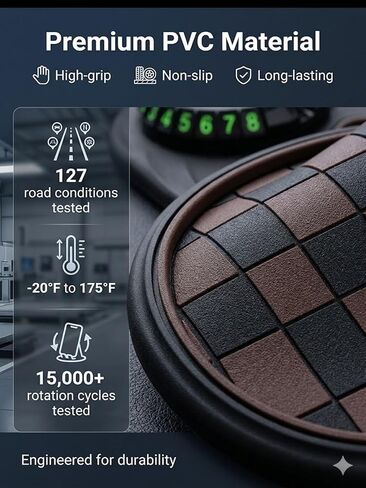 Car Dashboard Phone Holder Support Anti Slip Pad Dash Decorations Mat Organizer, Multifunctional 360° Rotating Phone Holder with Temporary Parking Number for Gadgets Phones Keys (B) in Kuwait