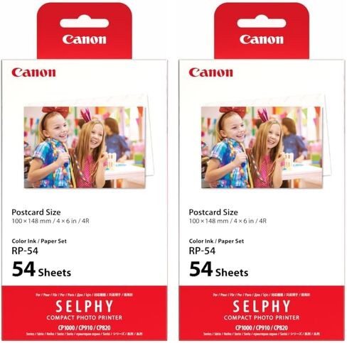 Canon RP-54 Color Ink/Paper Set, Compatible with SELPHY CP910/CP1200/CP1300 in Saudi Arabia