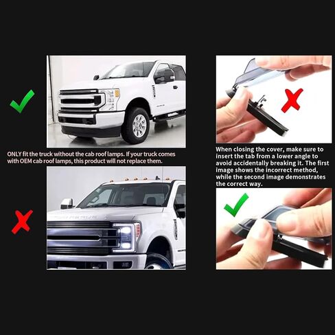 5PCS LED Running Cab Marker Roof Top Signal Light SUV 4x4 for Ford F250 F350 F450 F550 Super Duty for Dodge/Chevy/GMC Trucks etc in Saudi Arabia
