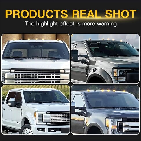 5PCS LED Running Cab Marker Roof Top Signal Light SUV 4x4 for Ford F250 F350 F450 F550 Super Duty for Dodge/Chevy/GMC Trucks etc in Saudi Arabia