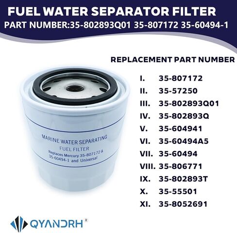 18-7945 35-802893Q01 Fuel Water Separator Filter Replaces 18-7945 35-807172 Compatible with Sie-rra Merc-ury Mariner MerCruiser Outboards-2Pack in Saudi Arabia