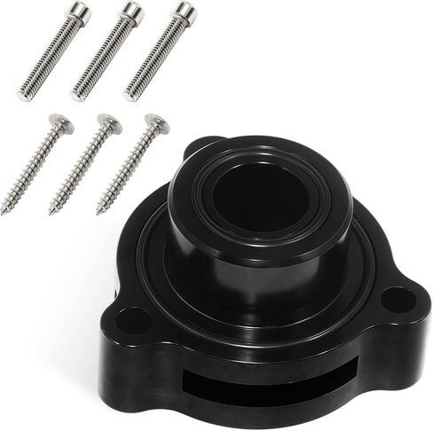 Blow Off Valve Adapter Compatible with Ford Mustang, Fiesta, Fusion, Escape, Edge, Transit, Bronco Fits 1.5L 1.6L 2.0L 2.3L 2.7L EcoBoost Turbo Engines, CNC Aluminum, Black in Saudi Arabia