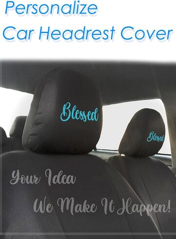 أغطية مسند رأس مطرزة حسب الطلب من Yupbizauto للشاحنات وسيارات الدفع الرباعي والسيارات - ملحقات سيارات مخصصة للرجال والنساء - مجموعة 4+1 قطعة للأناقة والراحة مصنوعة في الولايات المتحدة الأمريكية in Kuwait