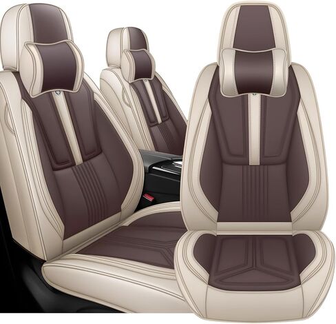 Arazi Custom 5 Full Seat Cover for Toyota Corolla 2009-2025, Full Coverage Premium Waterproof Nappa Leather Seat Covers（5 Seats Standard, Black&Red） in Saudi Arabia