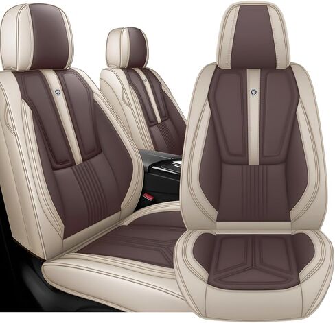 Arazi Custom 5 Full Seat Cover for Toyota Corolla 2009-2025, Full Coverage Premium Waterproof Nappa Leather Seat Covers（5 Seats Standard, Black&Red） in Saudi Arabia