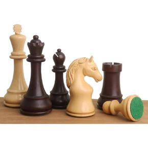 Royal Chess Mall - Piatigorsky Cup Reproduced Chess Set- Chess Pieces Only- Mahogany Stained Boxwood– 5″ King in Saudi Arabia
