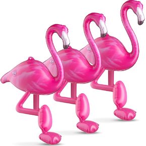 Inflatable Pink Flamingo Party Decorations - (3 Pack) 28" Large Blow-Up Flamingos, Realistic Animal Design, Summer Hawaiian Luau, BBQ, Birthday Party Decor, Pool Float Toys Indoor & Outdoor in Saudi Arabia