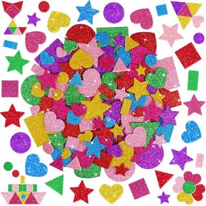Foam Stickers, 7 Sheets 3D Glitter Foam Flower and Butterfly Shapes Stickers, 448 PCS Colorful Self-Adhesive EVA Spring Foam Stickers for Kids DIY Crafts Scrapbooking Party Classroom Home Decor in Saudi Arabia