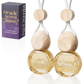 Hanging Car Air Freshener, 2 Pack Glass Car Scent Decor with Decorative Crystals, 6 Scents, Gardenia Jasmine, Long-Lasting Fragrance, Budget Friendly in Saudi Arabia