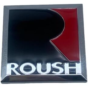 3D Large Metal ROUSH Letter Car Emblem Trunk Lid Sport Decal Car Badge Sticker ROUSH (Silver&Black&Red) in Saudi Arabia