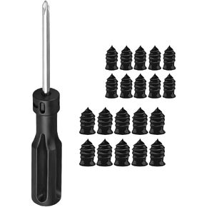 20PCS Car Tire Repair Nails Kit, 2 Sizes Self-Service Rubber Vacuum Tyre Screw in Plug with Screwdriver and Box, Spiral Automotive Fast Tire Repair Screw, Universal for Vehicles in Saudi Arabia