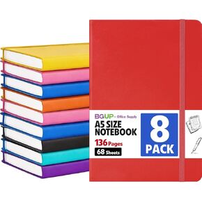 8 Pack Lined Journal Notebook for Work, A5 Hardcover (5.5" x 8.3"), 8 Colors 136 Pages Medium College Ruled Notebook Bulk, for Writing, Note Taking, Business Work School Home in Saudi Arabia