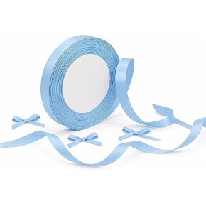 LJY Multicolour Ribbon 0.59 in x 24 Yards, Baby Blue Satin Fabric Silk Ribbon for Gift Wrapping,Floral Bouquets, Wreaths,DIY Handicrafts,Sewing Projects, Wedding Party (Light Blue, 0.59"/24 Yards) in Kuwait