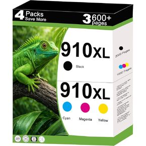 910XL Ink Cartridges Combo Pack Replacement for HP 910 XL Work for OfficeJet Pro 8010 8015e 8020e 8025e 8022e 8028e 8035e 8020 8035 8028 8025 Printer with V21.4.1 Chip 4 Pack Cyan Magenta Yellow Black in Saudi Arabia