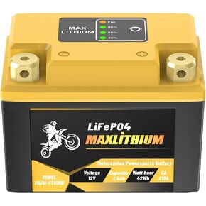 3.5Ah 210CA 12V Motorcycle Lithium Battery - Perfect Replacement for YTX4L-BS, YTX5L-BS, YTX7L-BS, High-Rate Cell, Powerful Starts, Motorcycles, Mopeds, Generator, Small Lawn mower in Kuwait