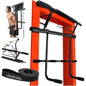 Doorway Pullup Bar Dip Bars Station - Minimal Space, EASY STORAGE, Power Tower Dip Station and Pull-up Bar for Doorway, Collapsible Dip Station, No Door Damage, High Weight Capacity, 2024 Upgraded Bodyweight Workout Station in Saudi Arabia