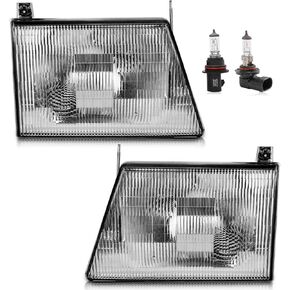 Headlights Assembly for 1992-1996 Ford E-150 Econoline Halogen Headlamp Replacement, High/Low Beam W/Bulbs, Driver&Passenger Side in Saudi Arabia