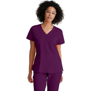 BARCO ONE Racer Classic Fit Scrub Top for Women – Neon Flame, 4-Pocket V-Neck Scrub Shirt w/ 360 Spandex Stretch – Moisture Wicking, Anti-Static & Quick-Shed to Release Pet Hair – S, Regular Fit in Saudi Arabia