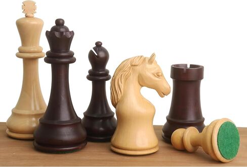 Royal Chess Mall - Piatigorsky Cup Reproduced Chess Set- Chess Pieces Only- Mahogany Stained Boxwood– 5″ King in Saudi Arabia