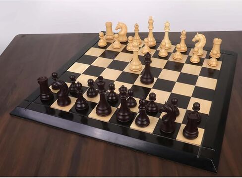 Royal Chess Mall - Piatigorsky Cup Reproduced Chess Set- Chess Pieces Only- Mahogany Stained Boxwood– 5″ King in Saudi Arabia