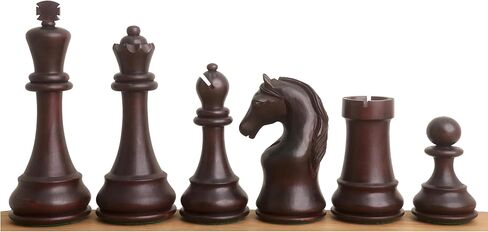 Royal Chess Mall - Piatigorsky Cup Reproduced Chess Set- Chess Pieces Only- Mahogany Stained Boxwood– 5″ King in Saudi Arabia