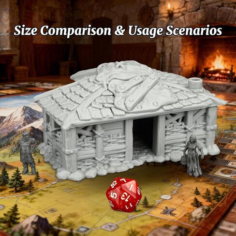 TTRPG Buildings – 25mm Scale Unpainted Tabletop Scenery Props for Role Playing, Dungeons and Dragons RPG Terrain – Medieval Village H AF1124H in Kuwait