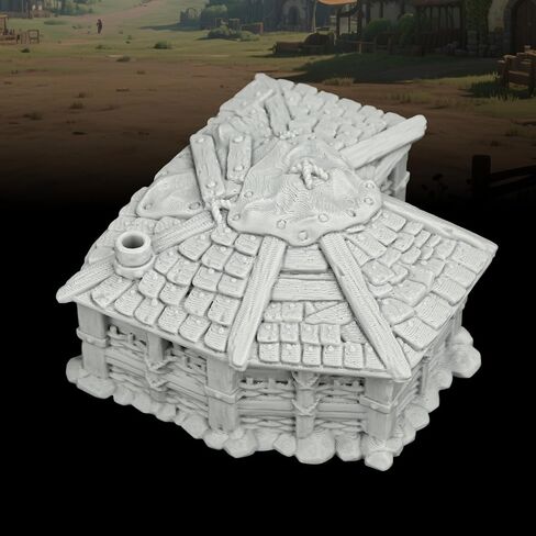 TTRPG Buildings – 25mm Scale Unpainted Tabletop Scenery Props for Role Playing, Dungeons and Dragons RPG Terrain – Medieval Village H AF1124H in Kuwait