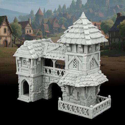 TTRPG Buildings – 25mm Scale Unpainted Tabletop Scenery Props for Role Playing, Dungeons and Dragons RPG Terrain – Medieval Village H AF1124H in Kuwait