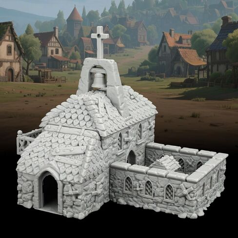 TTRPG Buildings – 25mm Scale Unpainted Tabletop Scenery Props for Role Playing, Dungeons and Dragons RPG Terrain – Medieval Village H AF1124H in Kuwait
