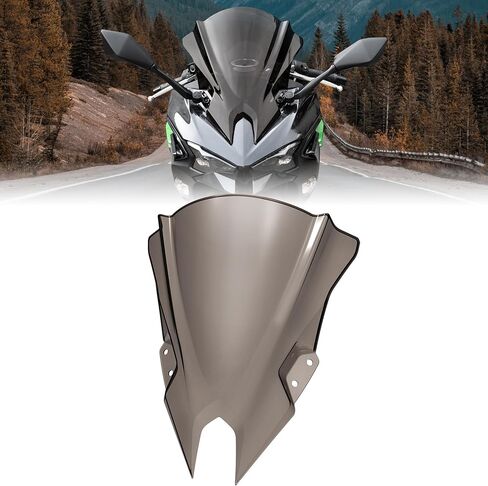18.4" Windshield for Ninja 500 2024-2026, Dark Tinted Wind Shield Windscreen Air Deflector for Kawasaki Ninja 500 SE 2024-2026 Accessories in Kuwait
