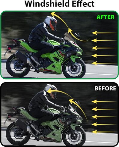 18.4" Windshield for Ninja 500 2024-2026, Dark Tinted Wind Shield Windscreen Air Deflector for Kawasaki Ninja 500 SE 2024-2026 Accessories in Kuwait