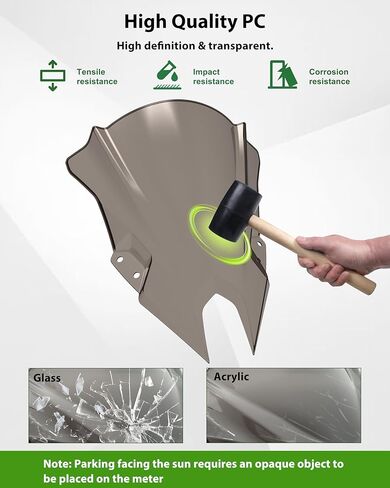 18.4" Windshield for Ninja 500 2024-2026, Dark Tinted Wind Shield Windscreen Air Deflector for Kawasaki Ninja 500 SE 2024-2026 Accessories in Kuwait