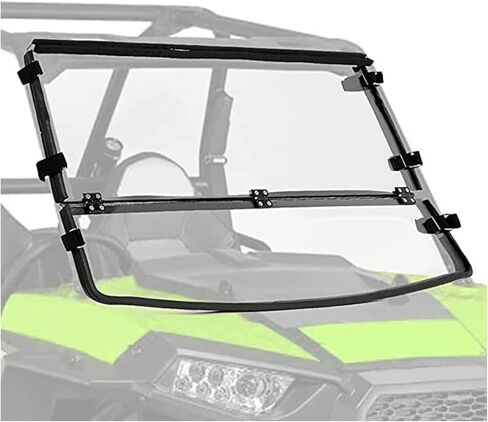 KUAFU 2-in-1 Flip Windshield Compatible with 2017+ Polaris Ranger XP 1000/ XP 1000 Crew 2020+ Polaris Ranger 1000/ 1000 Crew 2015-2018 Ranger 1000 Diesel Front Fold Down Clear Windscreen in Kuwait