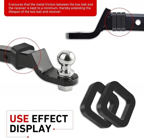 3PCS Hitch Receiver Silencer Pad, 2 Inch Rubber Cushion Noise Reducer, for Adjustable Ball Mounts to Reduce Rattle & Noise, Universal for Most Trailer Hitch Receiver in Saudi Arabia