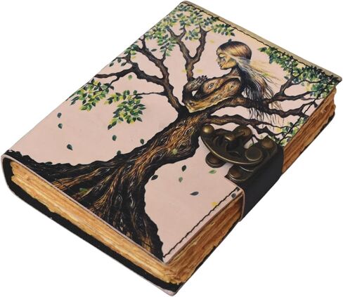Blank Spell Book Of Shadows Journal With Lock Clasp Prop Vintage Handmade Leather Diary Embossed Prayer Pagan Antique Witchcraft Wiccan Notebook Daily (7x5 Inch) in Saudi Arabia