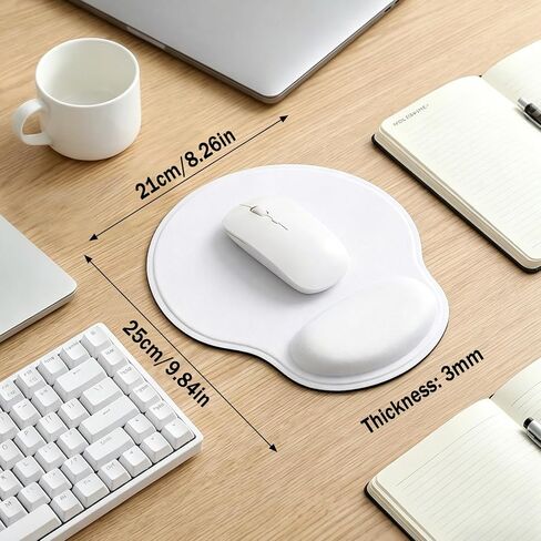 6PCS Sublimation Mouse pad with Wrist Rest Support for Heat Press Printing, White Mouse Pad Bulk for Transfer Heat Press Printing Crafts DIY Custom Photos for Office Laptop Home Computer Desk in Saudi Arabia