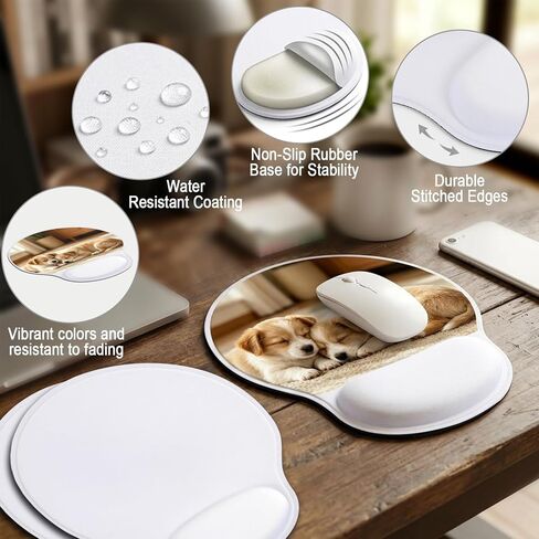 6PCS Sublimation Mouse pad with Wrist Rest Support for Heat Press Printing, White Mouse Pad Bulk for Transfer Heat Press Printing Crafts DIY Custom Photos for Office Laptop Home Computer Desk in Saudi Arabia