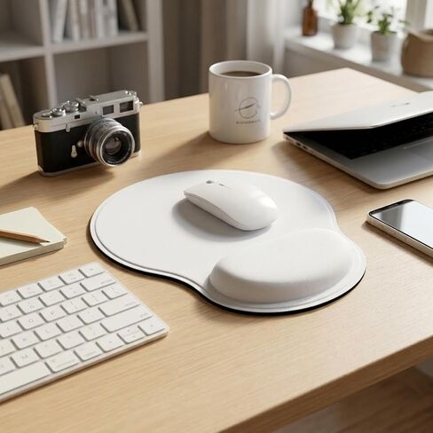 6PCS Sublimation Mouse pad with Wrist Rest Support for Heat Press Printing, White Mouse Pad Bulk for Transfer Heat Press Printing Crafts DIY Custom Photos for Office Laptop Home Computer Desk in Saudi Arabia