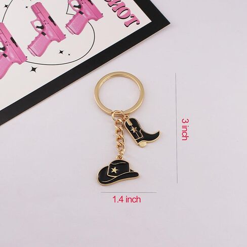 10 Pack Cute Cowboy Key Chain Western Hat and Boots Key Ring for Car Keys Purse Backpack Cowgirl Horse Lover in Saudi Arabia