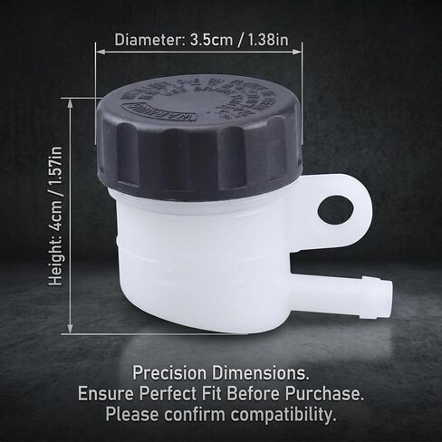 Motorcycle Brake Fluid Reservoir, Rear Brake Master Cylinder Oil Cup Tank, ABS Clutch Rear Brake Reservoir, Universal for Motorcycle, Pit Dirt Bike, ATV and 4 Wheel Quad (Black & White) in Kuwait