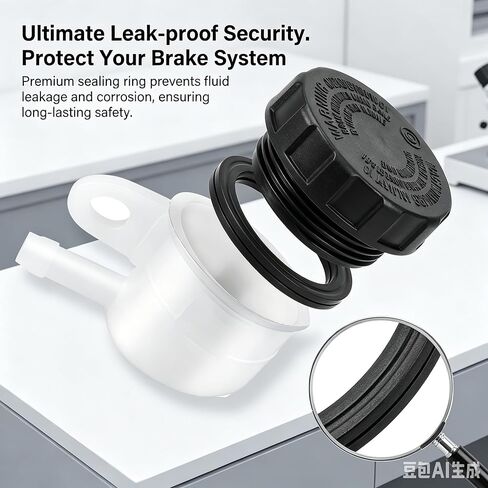 Motorcycle Brake Fluid Reservoir, Rear Brake Master Cylinder Oil Cup Tank, ABS Clutch Rear Brake Reservoir, Universal for Motorcycle, Pit Dirt Bike, ATV and 4 Wheel Quad (Black & White) in Kuwait