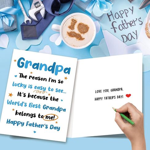 ICOOLYI Fathers Day Card for Grandpa, Grandpa Father's Day Card from Grandkids in Saudi Arabia