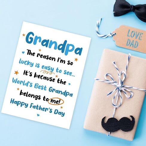 ICOOLYI Fathers Day Card for Grandpa, Grandpa Father's Day Card from Grandkids in Saudi Arabia